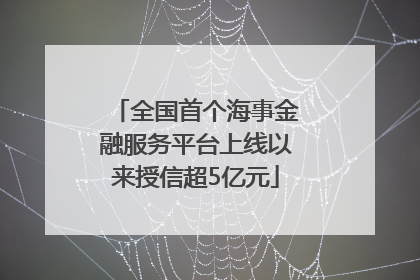 全国首个海事金融服务平台上线以来授信超5亿元