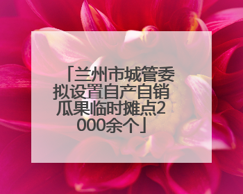 兰州市城管委拟设置自产自销瓜果临时摊点2000余个