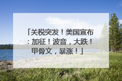 关税突发！美国宣布：加征！波音，大跌！甲骨文，暴涨！
