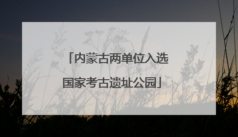 内蒙古两单位入选国家考古遗址公园