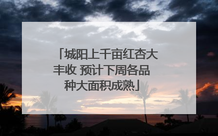 城阳上千亩红杏大丰收 预计下周各品种大面积成熟