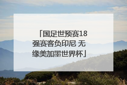 国足世预赛18强赛客负印尼 无缘美加墨世界杯