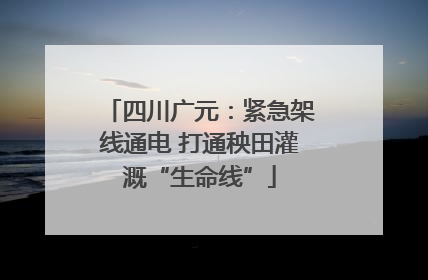 四川广元：紧急架线通电 打通秧田灌溉“生命线”