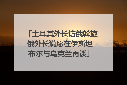 土耳其外长访俄斡旋 俄外长说愿在伊斯坦布尔与乌克兰再谈