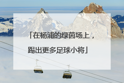 在杨浦的绿茵场上，踢出更多足球小将