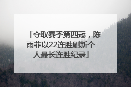 夺取赛季第四冠，陈雨菲以22连胜刷新个人最长连胜纪录