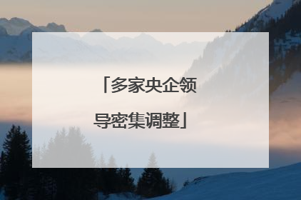 多家央企领导密集调整