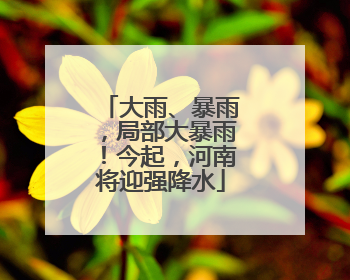 大雨、暴雨，局部大暴雨！今起，河南将迎强降水