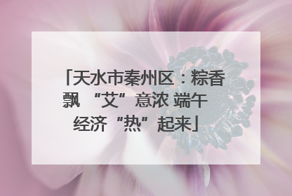 天水市秦州区：粽香飘 “艾”意浓 端午经济“热”起来