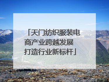 天门纺织服装电商产业跨越发展 打造行业新标杆
