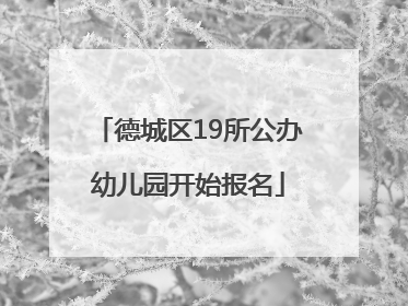 德城区19所公办幼儿园开始报名