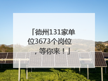 德州131家单位3673个岗位，等你来！
