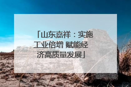 山东嘉祥：实施工业倍增 赋能经济高质量发展