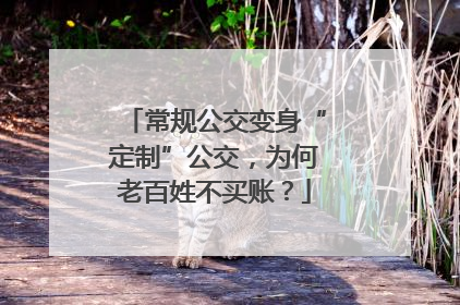 常规公交变身“定制”公交，为何老百姓不买账？