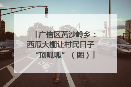 广信区黄沙岭乡：西瓜大棚让村民日子“顶呱呱”（图）