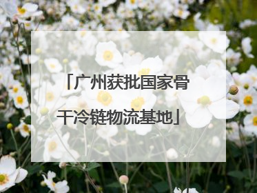 广州获批国家骨干冷链物流基地