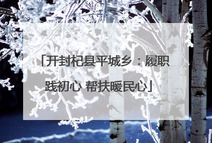 开封杞县平城乡：履职践初心 帮扶暖民心