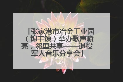 张家港市冶金工业园（锦丰镇）举办歌声嘹亮，邻里共享——退役军人音乐分享会