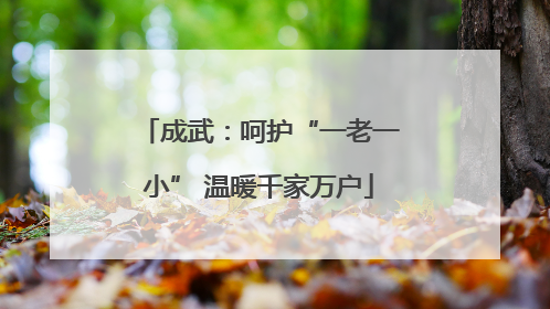 成武：呵护“一老一小” 温暖千家万户