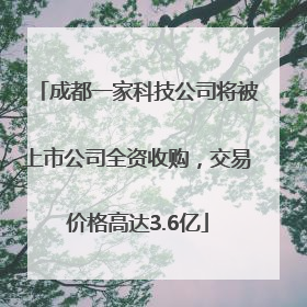 成都一家科技公司将被上市公司全资收购，交易价格高达3.6亿