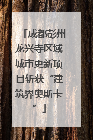成都彭州龙兴寺区域城市更新项目斩获“建筑界奥斯卡”