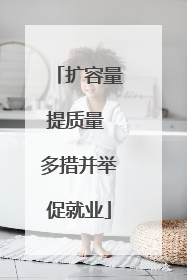扩容量提质量 多措并举促就业
