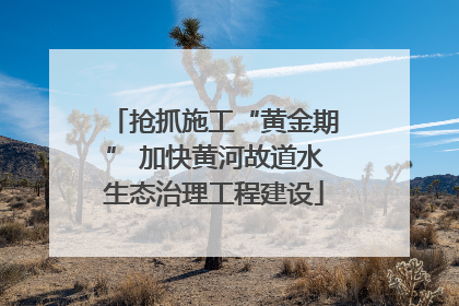 抢抓施工“黄金期” 加快黄河故道水生态治理工程建设
