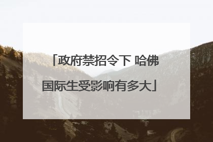 政府禁招令下 哈佛国际生受影响有多大
