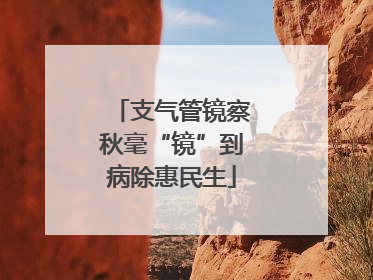 支气管镜察秋毫“镜”到病除惠民生
