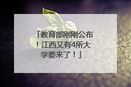教育部刚刚公布！江西又有4所大学要来了！