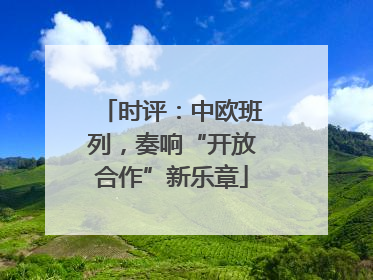 时评：中欧班列，奏响“开放合作”新乐章