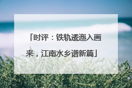 时评：铁轨逶迤入画来，江南水乡谱新篇