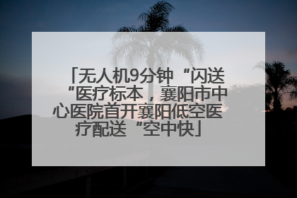 无人机9分钟“闪送“医疗标本，襄阳市中心医院首开襄阳低空医疗配送“空中快