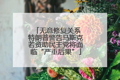 无意修复关系 特朗普警告马斯克若资助民主党将面临“严重后果”