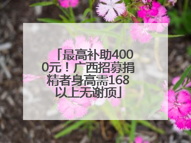 最高补助4000元！广西招募捐精者身高需168以上无谢顶
