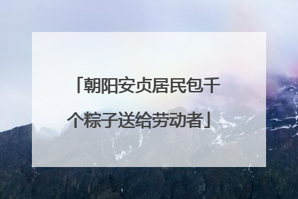 朝阳安贞居民包千个粽子送给劳动者