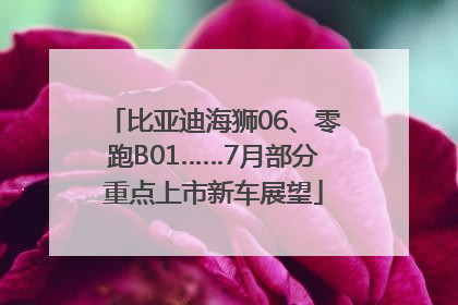 比亚迪海狮06、零跑B01……7月部分重点上市新车展望