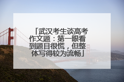 武汉考生谈高考作文题：第一眼看到题目很慌，但整体写得较为流畅