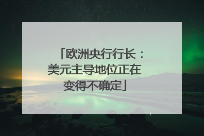 欧洲央行行长：美元主导地位正在变得不确定