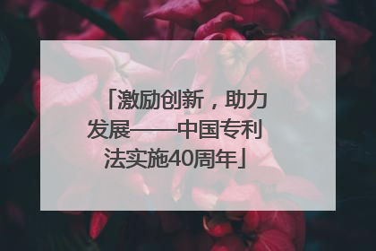 激励创新，助力发展——中国专利法实施40周年