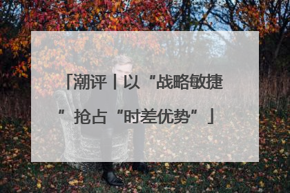 潮评丨以“战略敏捷”抢占“时差优势”