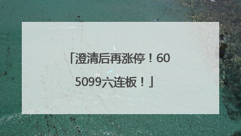 澄清后再涨停！605099六连板！