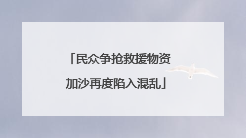 民众争抢救援物资 加沙再度陷入混乱