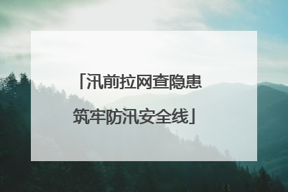 汛前拉网查隐患 筑牢防汛安全线