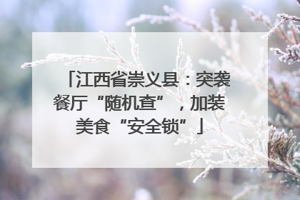 江西省崇义县：突袭餐厅“随机查”，加装美食“安全锁”