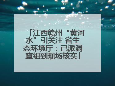 江西赣州“黄河水”引关注 省生态环境厅：已派调查组到现场核实