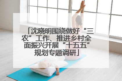 沈晓明围绕做好“三农”工作、推进乡村全面振兴开展“十五五”规划专题调研