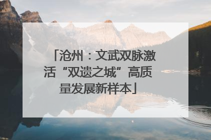 沧州：文武双脉激活“双遗之城”高质量发展新样本