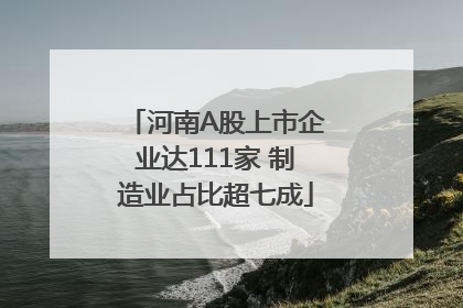 河南A股上市企业达111家 制造业占比超七成