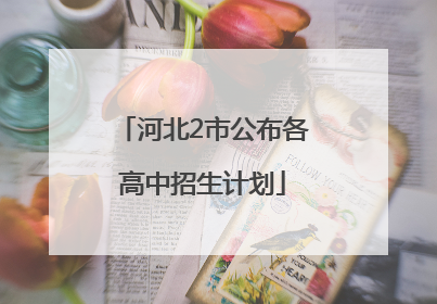 河北2市公布各高中招生计划